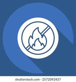 Icon Fireproof. related to Fabric symbol. long shadow style. simple design editable