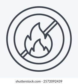 Icon Fireproof. related to Fabric symbol. line style. simple design editable