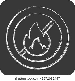 Icon Fireproof. related to Fabric symbol. chalk Style. simple design editable