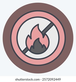 Icon Fireproof. related to Fabric symbol. color mate style. simple design editable