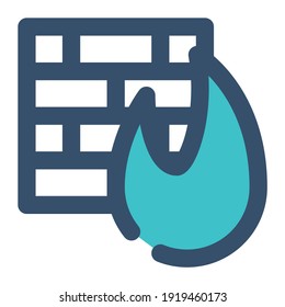 icon firewall for protection using filled line style and blue color