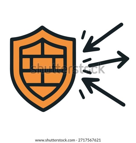 Icon Firewall shield deflecting attacks