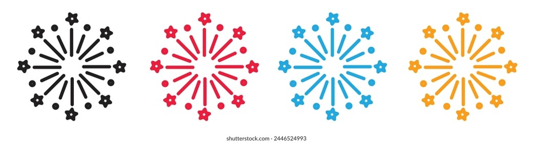 Icon of Fireworks Bursting in Celebration for Festivals and Carnival Events