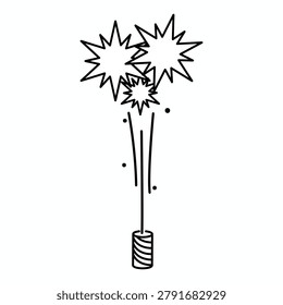 Icon for Fireworks or Independence Day with 4th of July Party Fountain