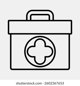 Icon first aid. Football and soccer elements. Icon in line style.