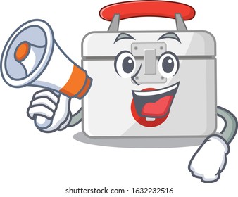 An icon of first aid kit having a megaphone