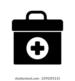 Icon a first aid kit, isolated against a clean background.