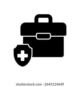 Icon a first aid kit, isolated against a clean background.