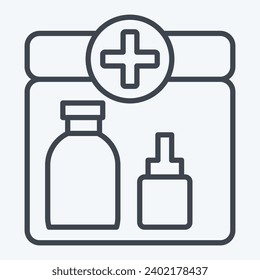 Icon First Aid Kit. related to Backpacker symbol. line style. simple design editable. simple illustration