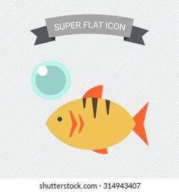 Icon of fish and air bubble
