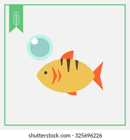 Icon of fish and air bubble