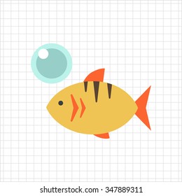 Icon of fish and air bubble