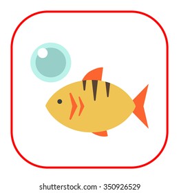 Icon of fish and air bubble