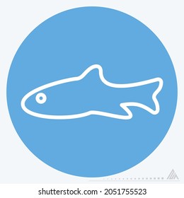 Icon Fish - Blue Eyes Style - Simple illustration, Editable stroke, Design template vector, Good for prints, posters, advertisements, announcements, info graphics, etc.