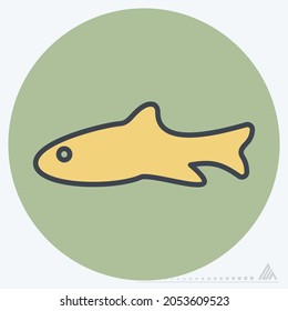 Icon Fish - Color Mate Style - Simple illustration, Editable stroke, Design template vector, Good for prints, posters, advertisements, announcements, info graphics, etc.