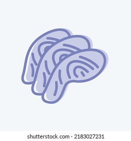 Icon Fish Fillet. suitable for Meat. two tone style. simple design editable. design template vector. simple illustration