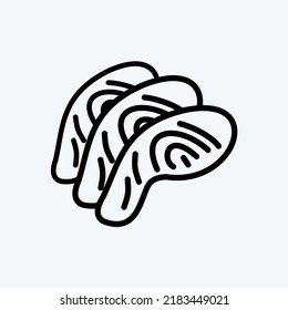 Filete de peces de iconos. adecuado para la carne. estilo de línea. diseño simple editable. vector de plantilla de diseño. ilustración simple