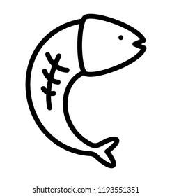 Icon of fish having a tail and with no fins depicting northern pike