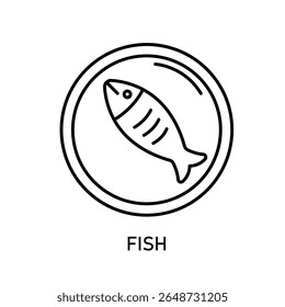 Symbol ein Fisch einzeln auf sauberem Hintergrund.
