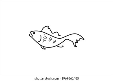  Icon for fish logo on white background. Eps 10