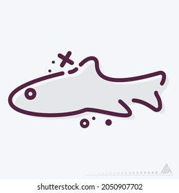 Icon Fish - MBE Syle - Simple illustration, Editable stroke, Design template vector, Good for prints, posters, advertisements, announcements, info graphics, etc.
