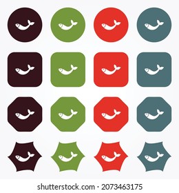 Icono de pescado en la forma de los botones de color.