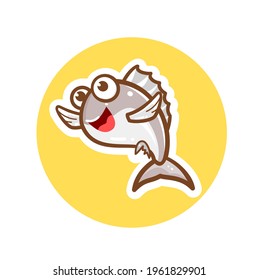 Icon fish on white Background