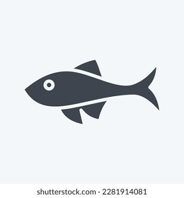 Icon Fish. related to Domestic Animals symbol. simple design editable. simple illustration