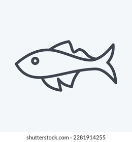 Icon Fish. related to Domestic Animals symbol. simple design editable. simple illustration