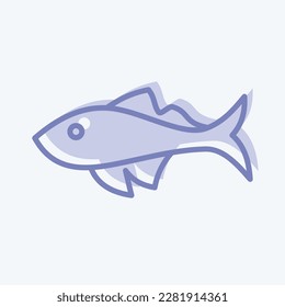 Icon Fish. related to Domestic Animals symbol. simple design editable. simple illustration