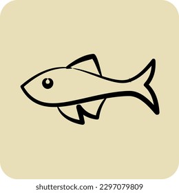 Icon Fish. related to Domestic Animals symbol. glyph style. simple design editable. simple illustration