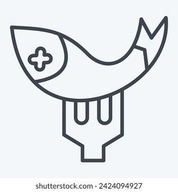 Icon Fish. related to Fast Food symbol. line style. simple design editable. simple illustration