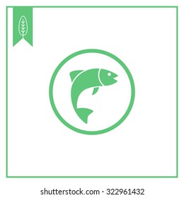 Icon of fish silhouette in circle