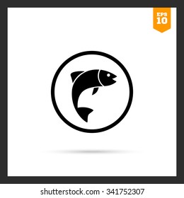 Icon of fish silhouette in circle