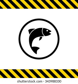 Icon of fish silhouette in circle