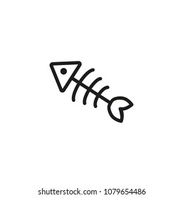 Icon of fish skeleton. Calcium, death, bone. Environment concept. Can be used for topics like seafood, fishing, ocean