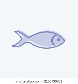 Icon Fish. suitable for animal symbol. two tone style. simple design editable. design template vector. simple symbol illustration