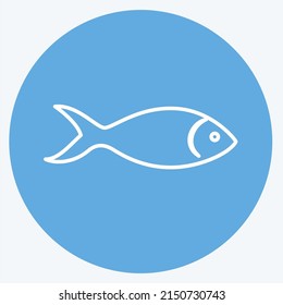 Icon Fish. suitable for animal symbol. blue eyes style. simple design editable. design template vector. simple symbol illustration