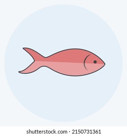 Icon Fish. suitable for animal symbol. flat style. simple design editable. design template vector. simple symbol illustration