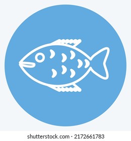 Icon Fish. suitable for Sea symbol. blue eyes style. simple design editable. design template vector. simple symbol illustration