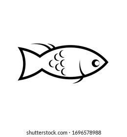 icon fish vector with white background from eps 10