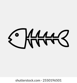 Icon fishbone. Global warming elements. Icon in line style.