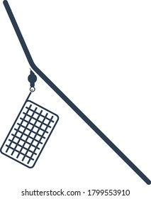 Icon Of Fishing Feeder Net. Flat Color Design. Vector Illustration.