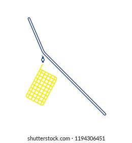 Icon of  fishing feeder net. Thin line design. Vector illustration.