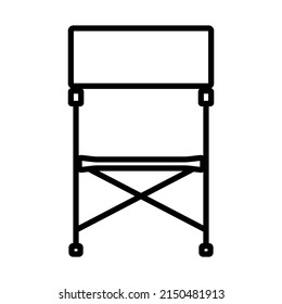 Icon Of Fishing Folding Chair. Bold outline design with editable stroke width. Vector Illustration.