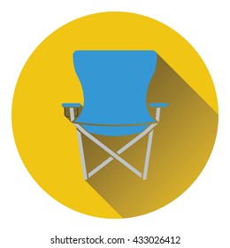 Icon Of Fishing Folding Chair. Flat Design. Vector Illustration.