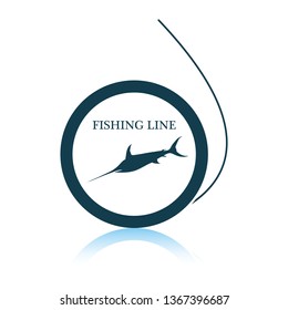 Icono de la línea de pesca. Diseño de reflexión de sombra. Ilustración vectorial.