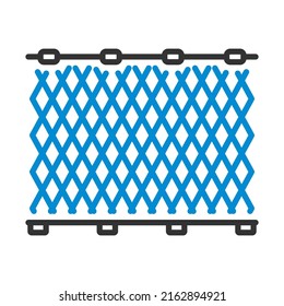 Icon Of Fishing Net. Editable Bold Outline With Color Fill Design. Vector Illustration.