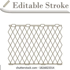 Icon Of Fishing Net. Editable Stroke Simple Design. Vector Illustration.