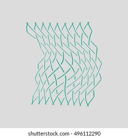 Icon Of Fishing Net . Gray Background With Green. Vector Illustration.